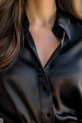 Elegant Satin Long Sleeves Blouse