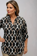 Casual Blouse With Elegant Pattern