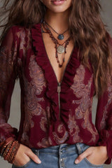 Selora – Sheer Lace Detail Blouse