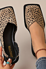 Aurelia – Leopard Print Square-Toe Flats