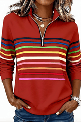 Liora – Casual Rainbow Stripe Sweater