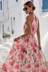 Serena | Floral Halter Maxi Dress
