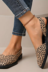 Aurelia – Leopard Print Square-Toe Flats