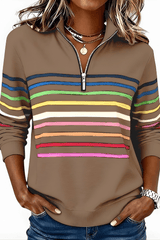 Liora – Casual Rainbow Stripe Sweater