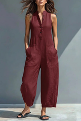 Norelle – Sleeveless Cotton Jumpsuit