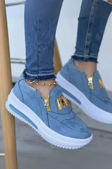 Nova – Gold Zip Platform Sneakers