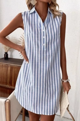 Frenzi - Striped Shirt Dress