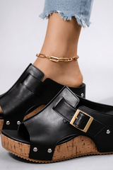 Elara - Cork Platform Comfort Sandals