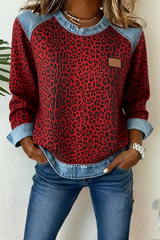 Levana – Casual Leopard Contrast Sweater