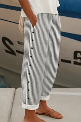 Sorella – Relaxed Stripe Cotton Trousers