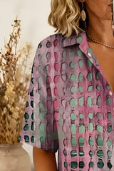 Talia - Textured Print Relaxed Shirt