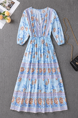 Celestine - Bohemian Floral Midi Dress