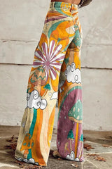 Daphne - Vintage Daisy Flowers Art Pants