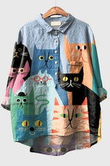 Elina - Vintage Cat Blouse