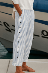Sorella – Relaxed Stripe Cotton Trousers
