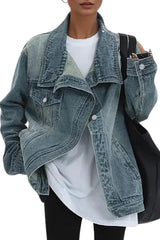 Elara - Asymmetric Denim Jacket