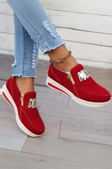 Nova – Gold Zip Platform Sneakers