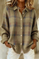 Harper – Check Knit Button Cardigan