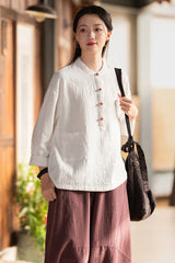 One Size Fits All Ramie Linen & Cotton Blouse