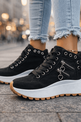 Lunavique - Denim Rise Platform Sneakers