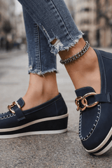 Marovelle - Luxe Chain Platform Loafers