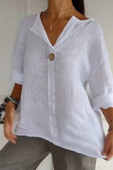 Pure Linen Age-Defying Button Detail Shirt