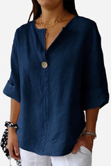 Pure Linen Age-Defying Button Detail Shirt