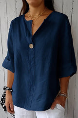 Pure Linen Age-Defying Button Detail Shirt