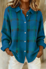 Harper – Check Knit Button Cardigan