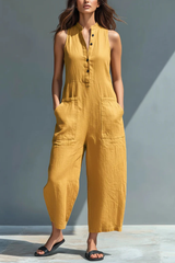 Norelle – Sleeveless Cotton Jumpsuit