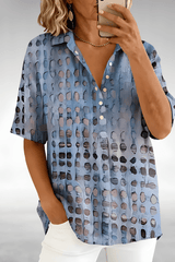 Marina - Textured Mosaic Button Shirt