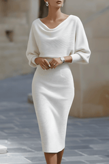 Seren – Elegant Draped Midi Dress