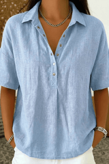 Calista - Relaxed Button-Up Casual Blouse