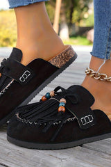 Zarelle – Boho Beaded Tassel Clogs