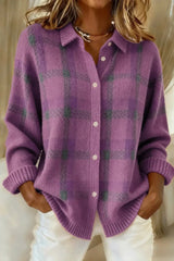 Harper – Check Knit Button Cardigan