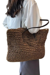 Woven Tote Bag - Coffee