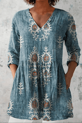 Olivia - Botanical Charm Tunic Dress