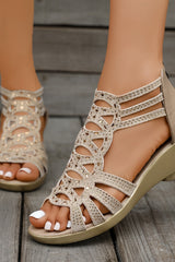 Elowira – Elegant Crystal Wedge Sandals