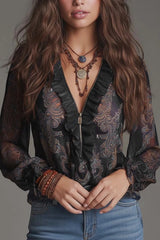 Selora – Sheer Lace Detail Blouse