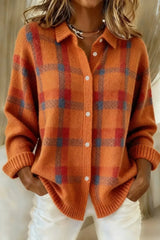 Harper – Check Knit Button Cardigan