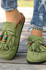 Zarelle – Boho Beaded Tassel Clogs