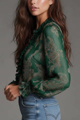 Selora – Sheer Lace Detail Blouse