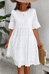 Amelie | White Lace Swing Dress