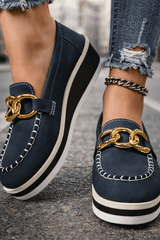 Marovelle - Luxe Chain Platform Loafers