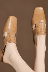 Seravelle - Leather Mule Pumps