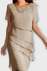 The Marissa – Layered Chiffon Midi Dress