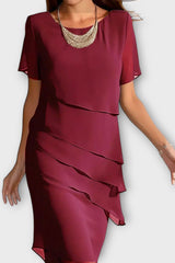 The Marissa – Layered Chiffon Midi Dress