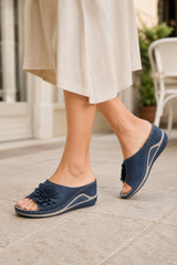 Nerina-Floral Wedge Sandals