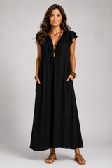 Kaia-Ruffle Maxi Dress