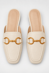 Sienna-Chain Detail Mule Flats